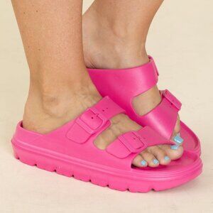 Corkys Hey Girl Waterslide Slip-on Adjustable Waterproof Slide Sandal PINK SZ 9
